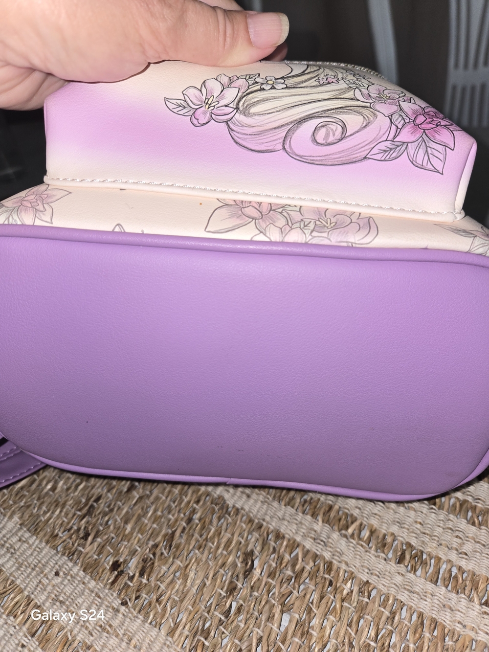 Disney Loungefly Rapunzel Floral Mini Backpack Light Pink & Lavender Never Used - Picture 6 of 6